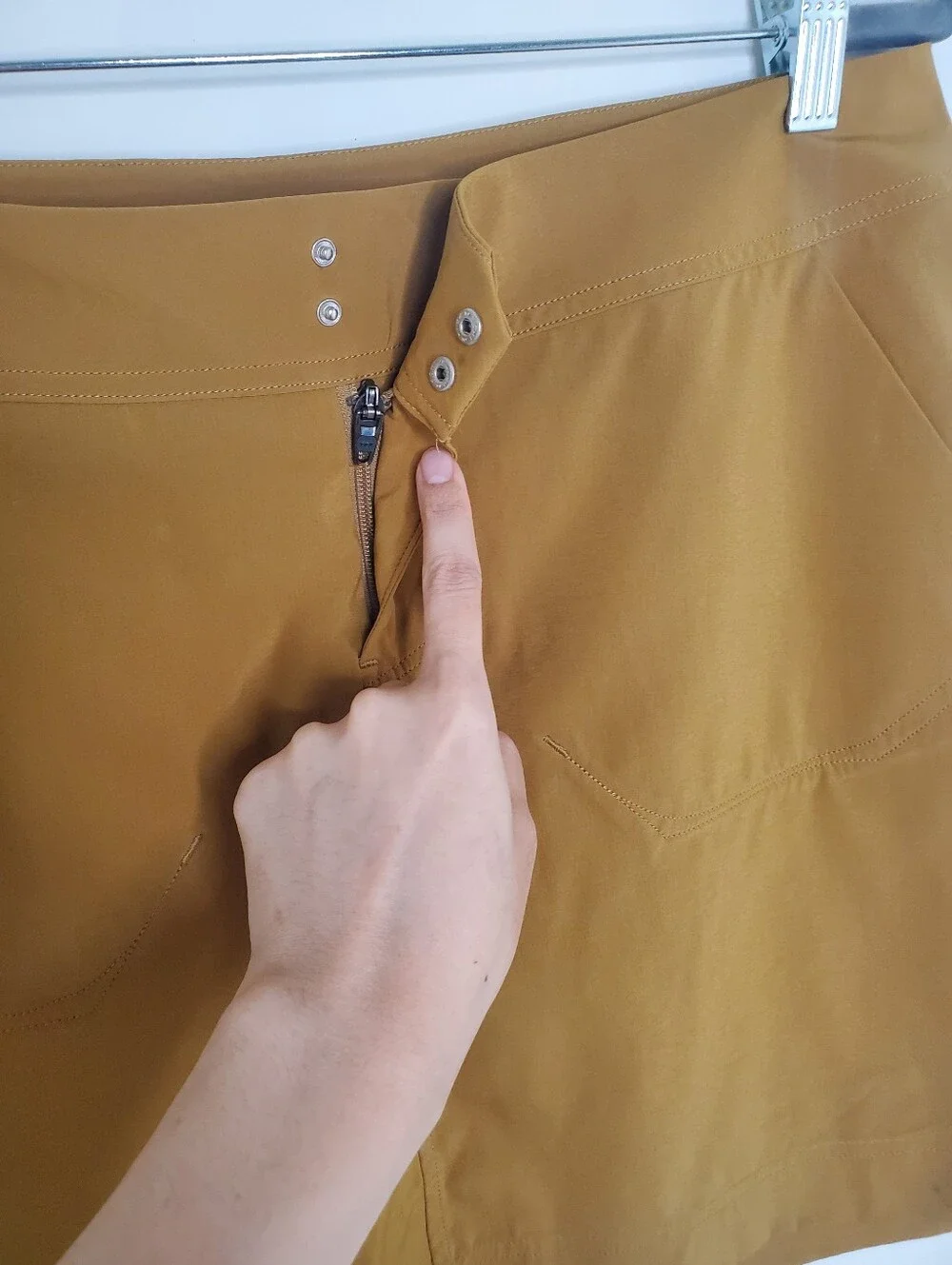 Arctery'x Mustard Brown Woven Mini Skirt